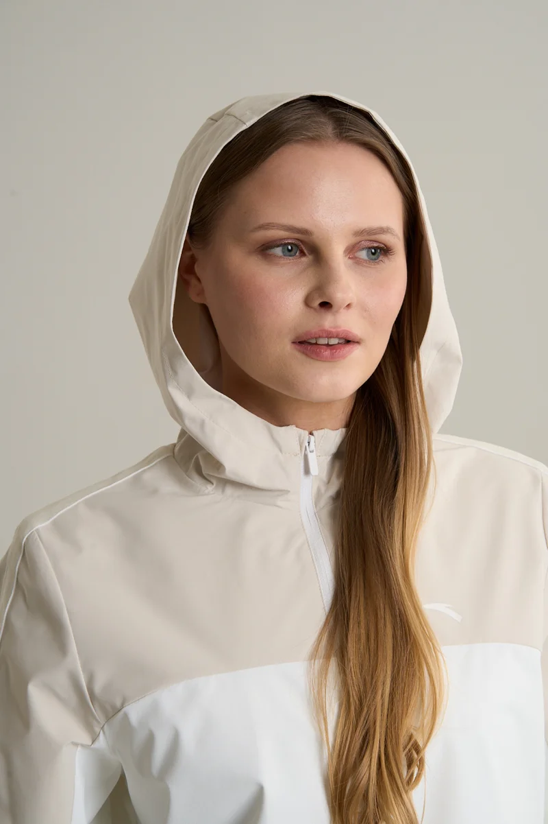 Anta White/Grey TRN Essential Hooded Windbreaker for Women | Best Price UAE