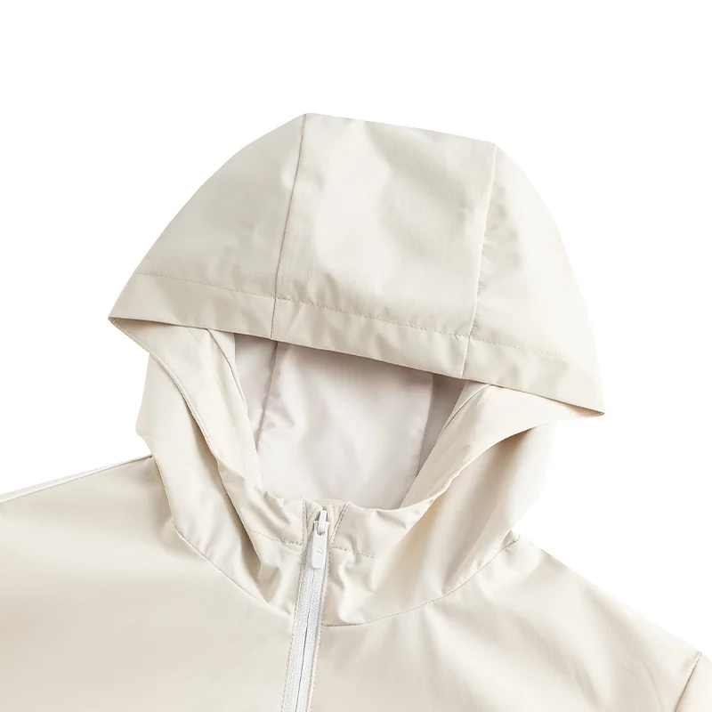 Anta White/Grey TRN Essential Hooded Windbreaker for Women | Best Price UAE