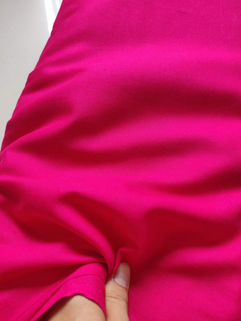NK Textiles Women's Plain/Solid 100% Pure Cotton Unstitched Fabric | for Making Kurti, Palazzo, Salwar, Gown, Garment etc. | Premium Dress Material (10 Color Options), Rani Pink - Image 4