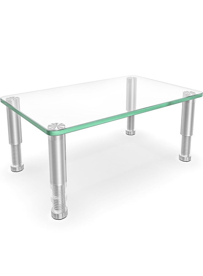 Hemudu Clear Computer Monitor Stand Riser with Height Adjustable Multi Media Desktop Stand for Flat Screen LCD LED, Laptop/Notebook/Xbox One,HD01T-002 - Image 1