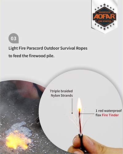 AOFAR Magnesium Fire Starter AF-374 (2-Pack) Waterproof Fire Steel Pouch for Camping, Hiking, Hunting, Backpacking,Outdoor Survival fire Striker kit - Image 5