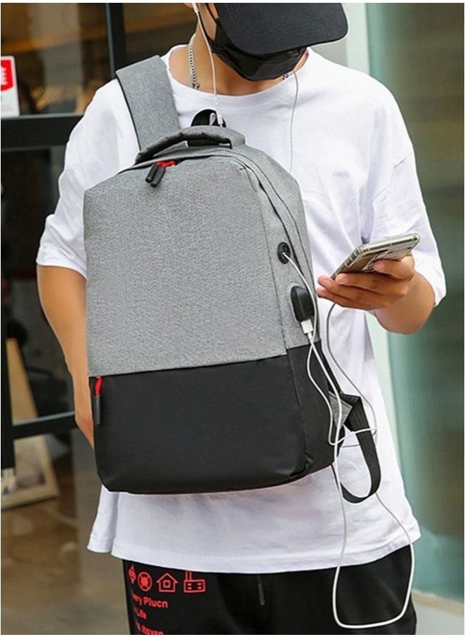Generic 3-Piece Nylon Waterproof Backpack With Usb Charging Port Large Capacity Travel Commuter Backpack 15.6-Inch Laptop Bag With Shoulder Messenger Bag And Pencil Case  - Image 5