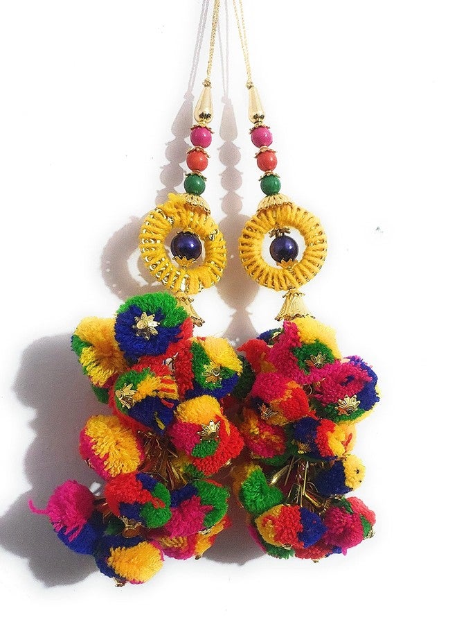 لباس ليباس فاشن، تطريز يدوي، شرابة معلقة على تنورة ليهينغا نسائية (مجموعة من قطعتين) شرابة لؤلؤ متعددة الألوان، شرابة فاخرة لتنورة ليهينغا - Image 4