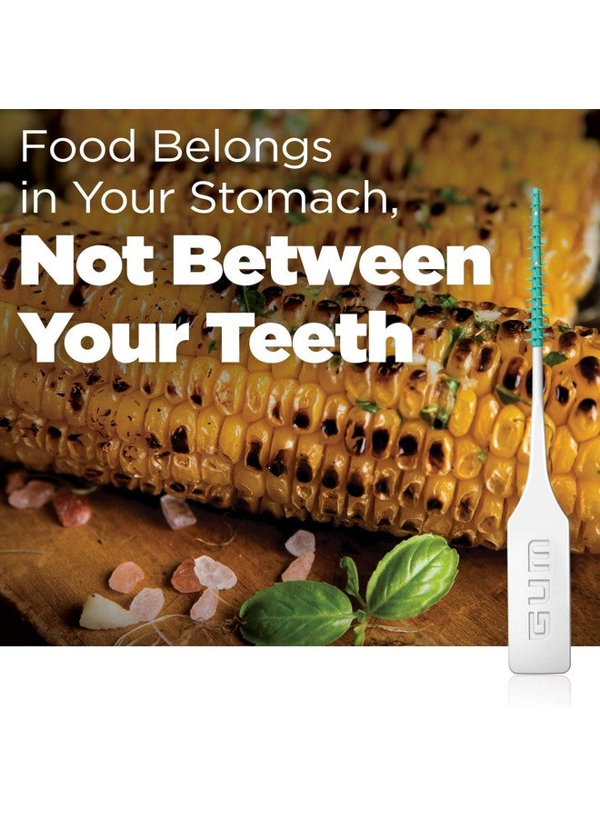 Gum أدوات تنظيف الأسنان الأصلية سهلة الاستخدام لتنظيف الأسنان وصحة اللثة فرش بين الأسنان القابلة للتخلص منها مع حقيبة حمل مريحة موصى بها من قبل طبيب الأسنان خيوط الأسنان 150 قطعة (6 عبوات) - Image 3