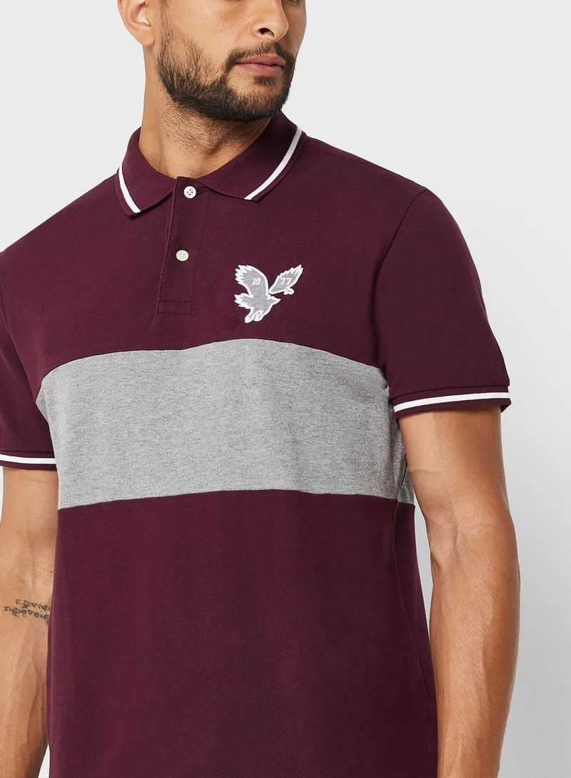 امريكان ايجل Color Block Pique Polo