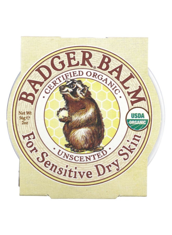 Badger, Badger Balm, For Sensitive Dry Skin, Unscented, 2 oz (56 g) - Image 1
