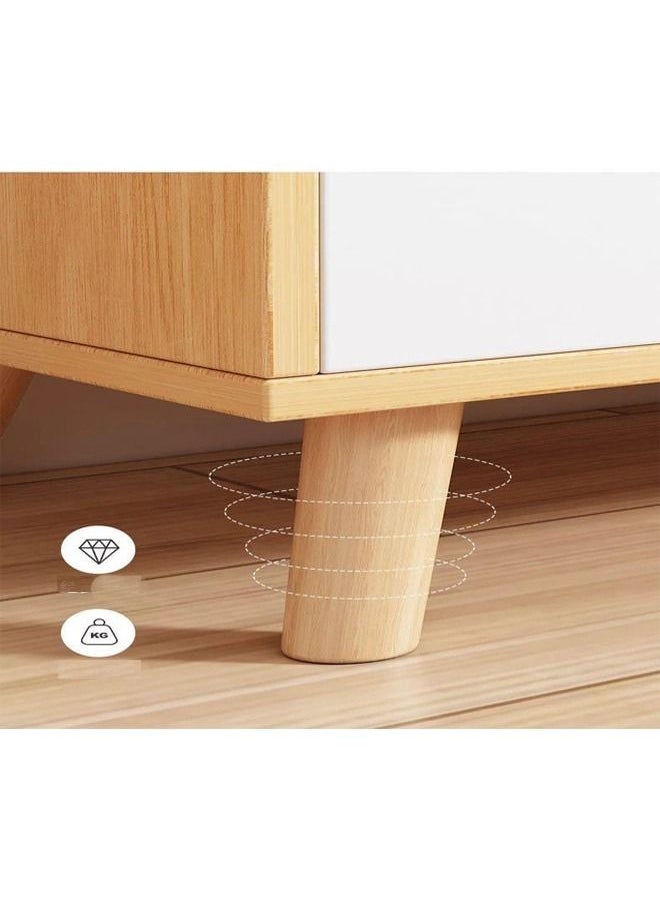 fashionhome - Modern Simple TV Cabinet With Large Capacity Drawers and Open Shelfs Combination Set Table for Home Living Room Furniture 120 x 38 x 30 CM - Image 1
