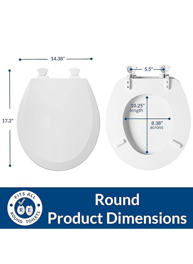 Bemis 500Ec 464 Toilet Seat With Easy Clean And Change Hinges Round Durable Enameled Wood Dresden Blue - Image 3