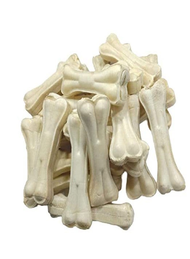 ADB CREATIONS Rawhide Chicken Flavor Dog Chew Calcium Bone for Young, Small Dogs of All Breeds (4-Inch-1-KG) White - Image 3