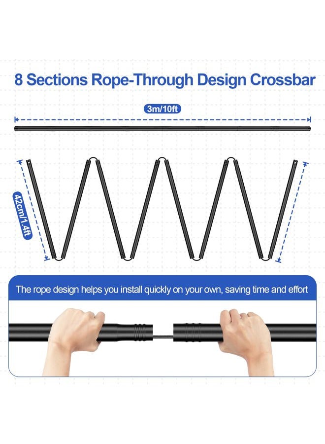 Qoolfoto Backdrop Stand 10x6.6ft(WxH), Photo Studio Adjustable Background Stand Support System Kit with 8 Crossbars, 8 Clamps and Carrying Bag for Parties, Wedding, Photography, Decoration - Image 5