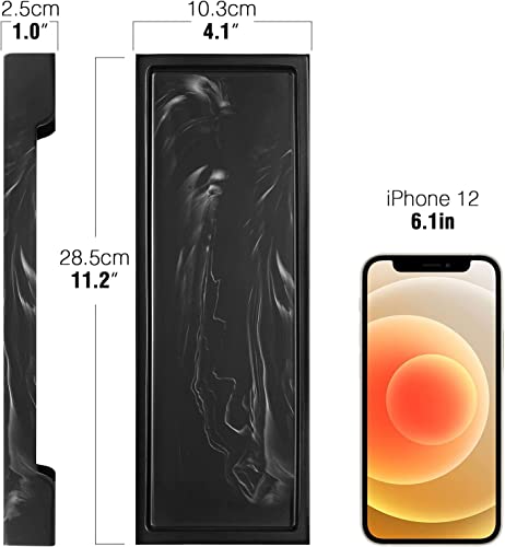Luxspire Resin Vanity Tray Bathroom Tray Toilet Tank Storage Tray 11 x 4 inch Kitchen Sink Trays Vanity Countertop Organizer for Candles Soap Towel Perfume Holder Jewelry Dish Decor Ink Black - Image 3
