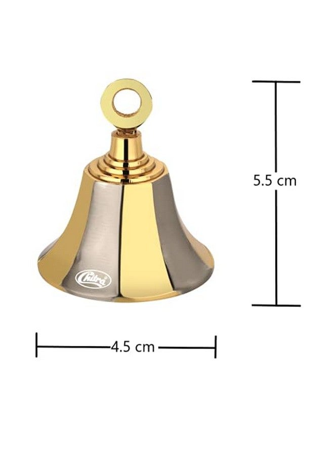 Chitra Brass Decorative Russian Bell for Pooja Rooms Pack of 12 (Gold Silver, 38mm) - Image 3