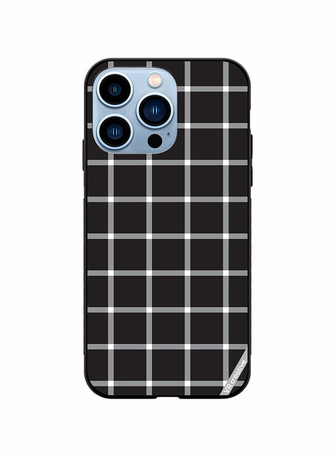 VR CREATIVE Protective Case Cover For Apple iPhone 14 Pro Max Black White Checkered Design Multicolour - Image 1