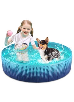 Jasonwell Foldable Dog Kiddie Pool - Hard Plastic Kids Paddling Pool Toddler Baby Swimming Pool For Backyard Collapsible Whelping Box Pet Doggie Cats Wading Pool Bathtub For Puppy Large Dogs 40In  - Image 1