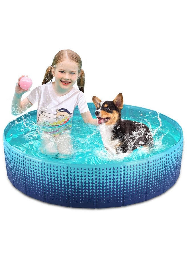 Jasonwell Foldable Dog Kiddie Pool - Hard Plastic Kids Paddling Pool Toddler Baby Swimming Pool For Backyard Collapsible Whelping Box Pet Doggie Cats Wading Pool Bathtub For Puppy Large Dogs 40In - Image 1