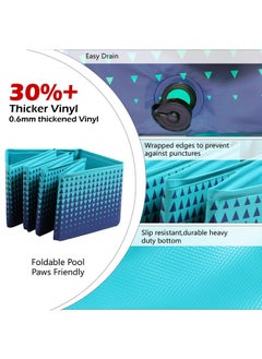 Jasonwell Foldable Dog Kiddie Pool - Hard Plastic Kids Paddling Pool Toddler Baby Swimming Pool For Backyard Collapsible Whelping Box Pet Doggie Cats Wading Pool Bathtub For Puppy Large Dogs 40In  - Image 5