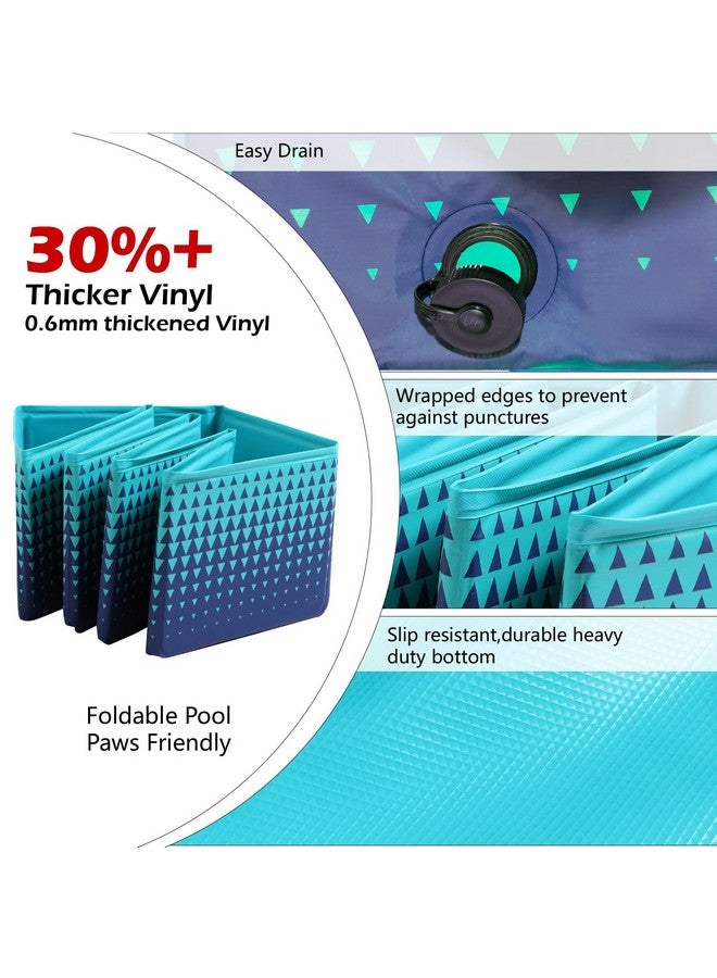 Jasonwell Foldable Dog Kiddie Pool - Hard Plastic Kids Paddling Pool Toddler Baby Swimming Pool For Backyard Collapsible Whelping Box Pet Doggie Cats Wading Pool Bathtub For Puppy Large Dogs 40In - Image 5