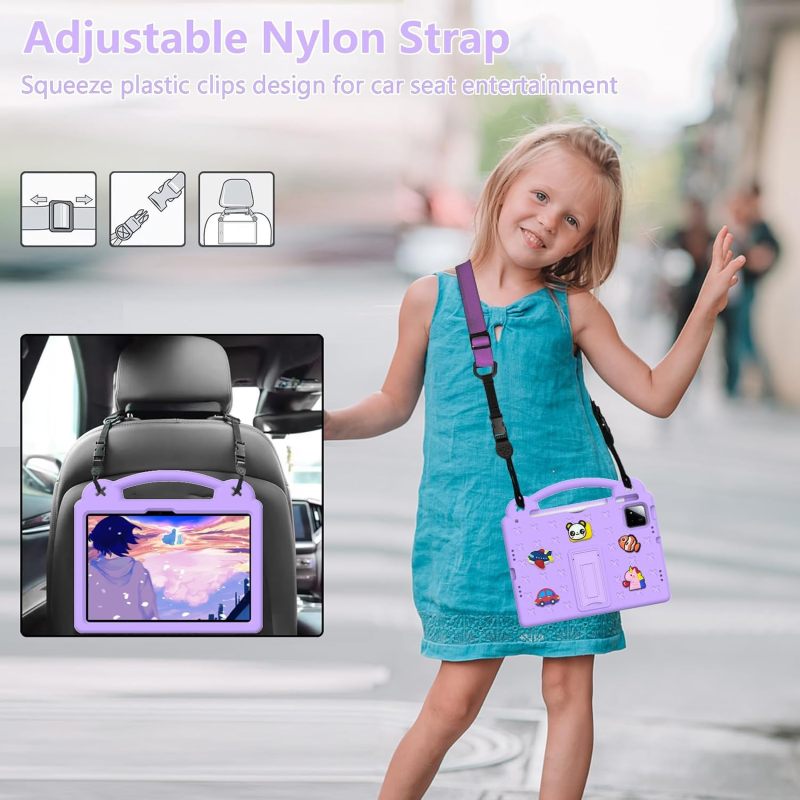Kids Tablet Case: 11-Inch Shockproof EVA Protection - With Handle And Shoulder Strap Foldable Stand for Kids School, Travel And Daily Use - Image 4