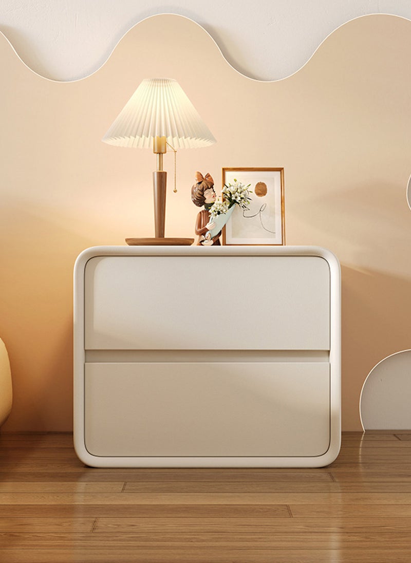 Sharpdo Household Simple Microfiber Leather Small Bedside Table, 2-Layer Storage Cabinet, 50×40×47CM - Image 3