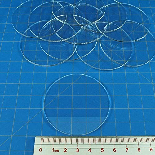 LITKO Clear Circular Miniature Bases | 1.5mm Thick | Round Figure Stands for Wargaming Boardgaming and Collectible Figures (60mm Clear Round Bases - 10 Pack) - Image 3