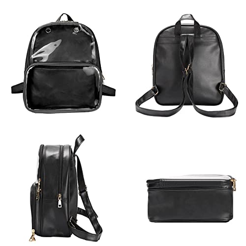 STEAMEDBUN Ita Bag Double Window Candy PU Leather Backpack Kawaii Pins Bag with insert - Image 5