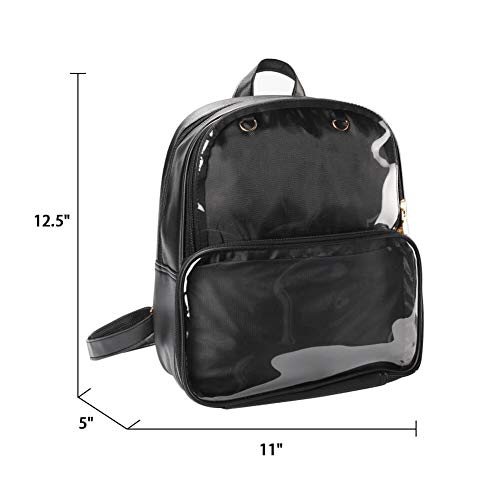 STEAMEDBUN Ita Bag Double Window Candy PU Leather Backpack Kawaii Pins Bag with insert - Image 3