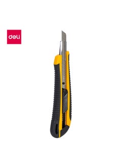 Deli Deli Cutter Knife - 13 Snap-Off SK5 Steel Blades, Soft Touch Handle, Yellow, E2039  - Image 1