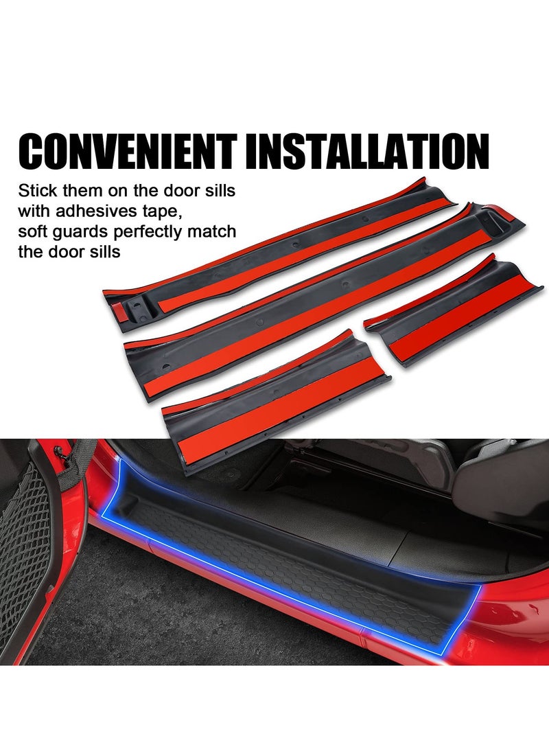 SYOSI Door Sill Guards Kit, All Terrain Entry Guard Kit, Black Rubber Door Entry Guards for 2018-2021 Jeep Wrangler JL JLU Gladiator JT 4-Door Accessories Parts Door Sill Protector Replacement, (4PCS) - Image 4