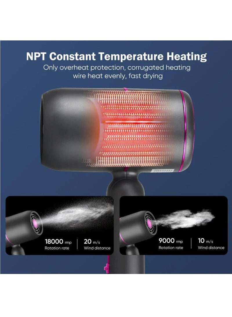 مجفف شعر احترافي محرك تيار متردد 2000 واط تكييف أيوني مجفف شعر سريع مجفف مع ناشر - Image 2