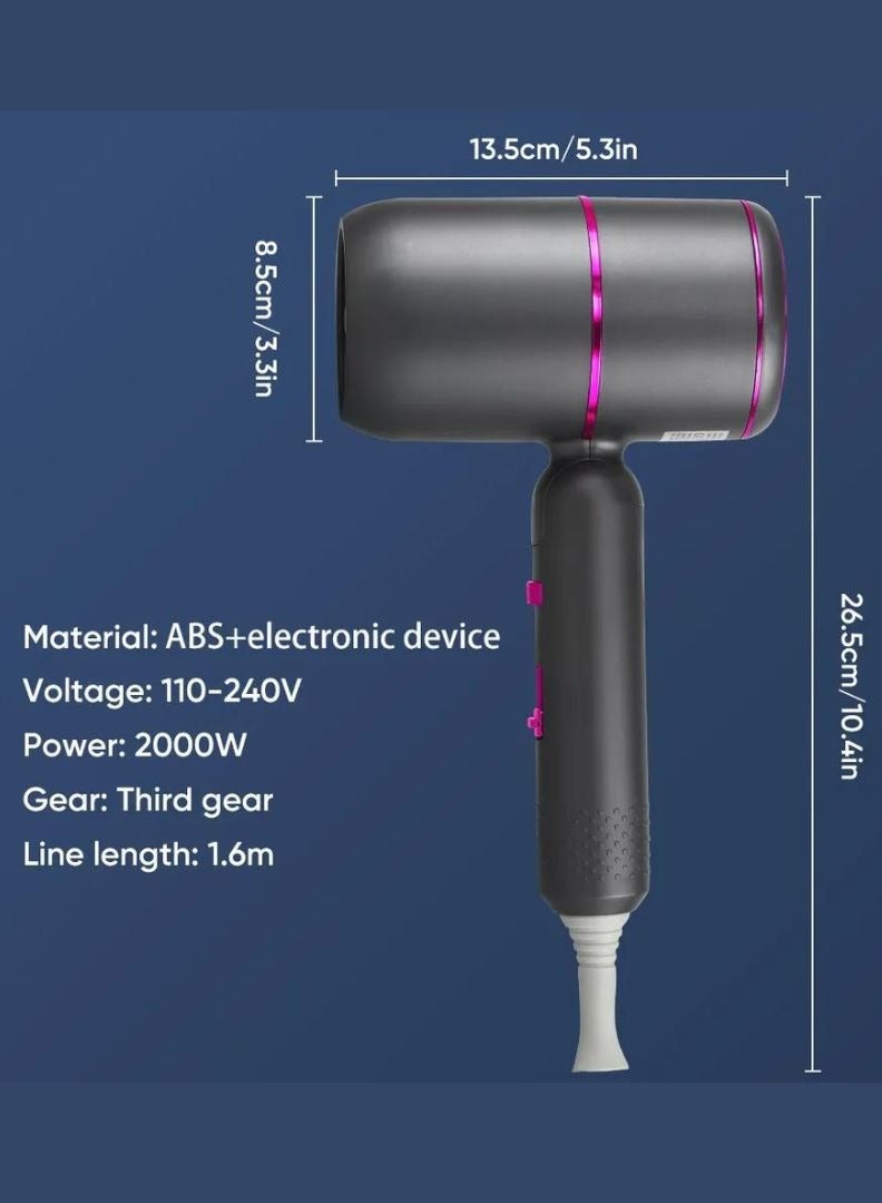 مجفف شعر احترافي محرك تيار متردد 2000 واط تكييف أيوني مجفف شعر سريع مجفف مع ناشر - Image 4