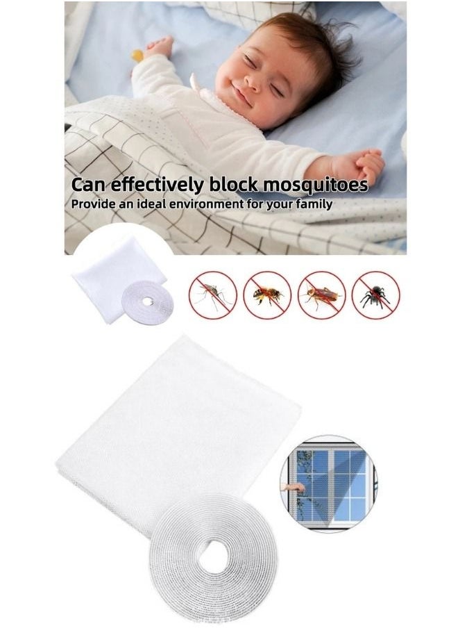 Generic - Self-adhesive Window Screen Anti Mosquito Net Adjustable DIY Fly Mesh Insect Netting Bug Bee Protector With Sticky Tape for most Windows 100X150cm - Image 1