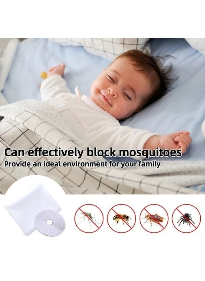 Generic - Self-adhesive Window Screen Anti Mosquito Net Adjustable DIY Fly Mesh Insect Netting Bug Bee Protector With Sticky Tape for most Windows 100X150cm - Image 1