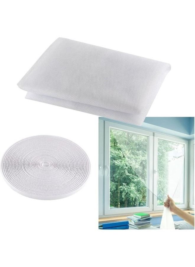 Generic - Self-adhesive Window Screen Anti Mosquito Net Adjustable DIY Fly Mesh Insect Netting Bug Bee Protector With Sticky Tape for most Windows 100X150cm - Image 1