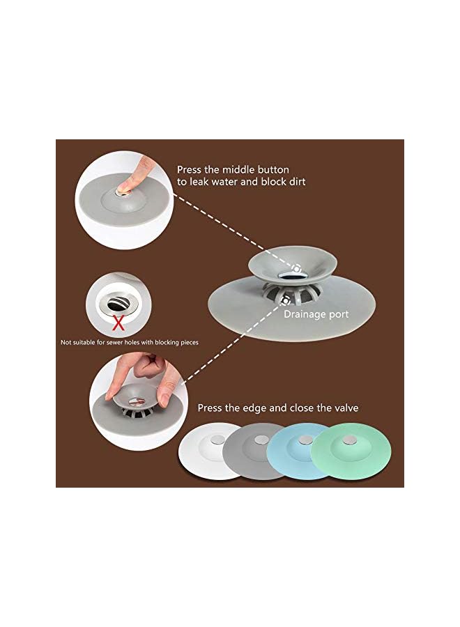 The Bros Popup Floor Drain Sink Strainer Bathtub Plug Hair Catch Cover Water Stopper for Kitchen Bathroom Tub Press Drain Accessories (Blue, Pack of 2) - Image 5