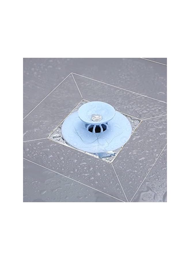 The Bros Popup Floor Drain Sink Strainer Bathtub Plug Hair Catch Cover Water Stopper for Kitchen Bathroom Tub Press Drain Accessories (Blue, Pack of 2) - Image 2
