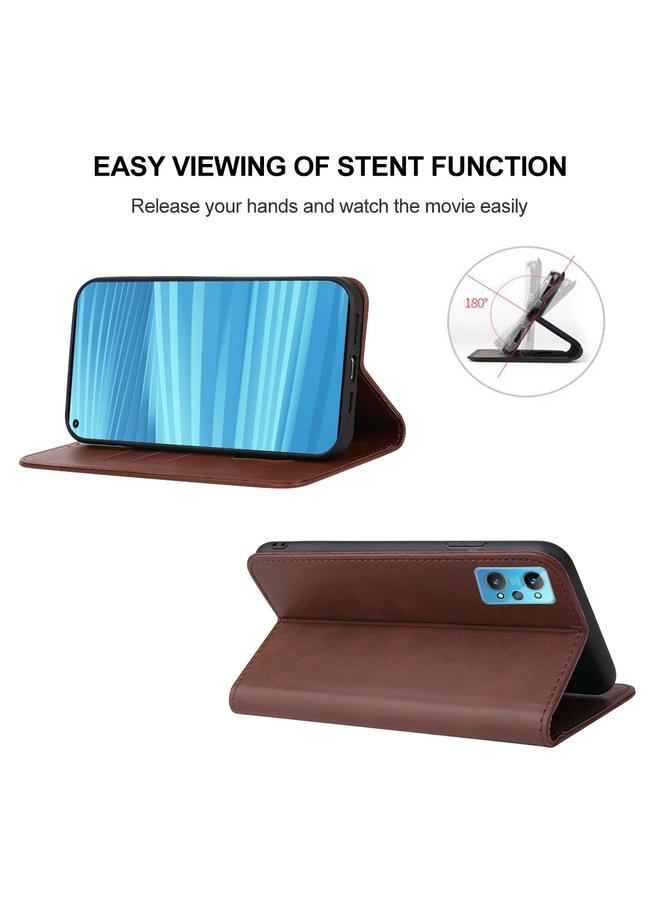 اس-توب جراب هاتف Realme GT2 المصنوع من الجلد بإغلاق مغناطيسي - Image 4