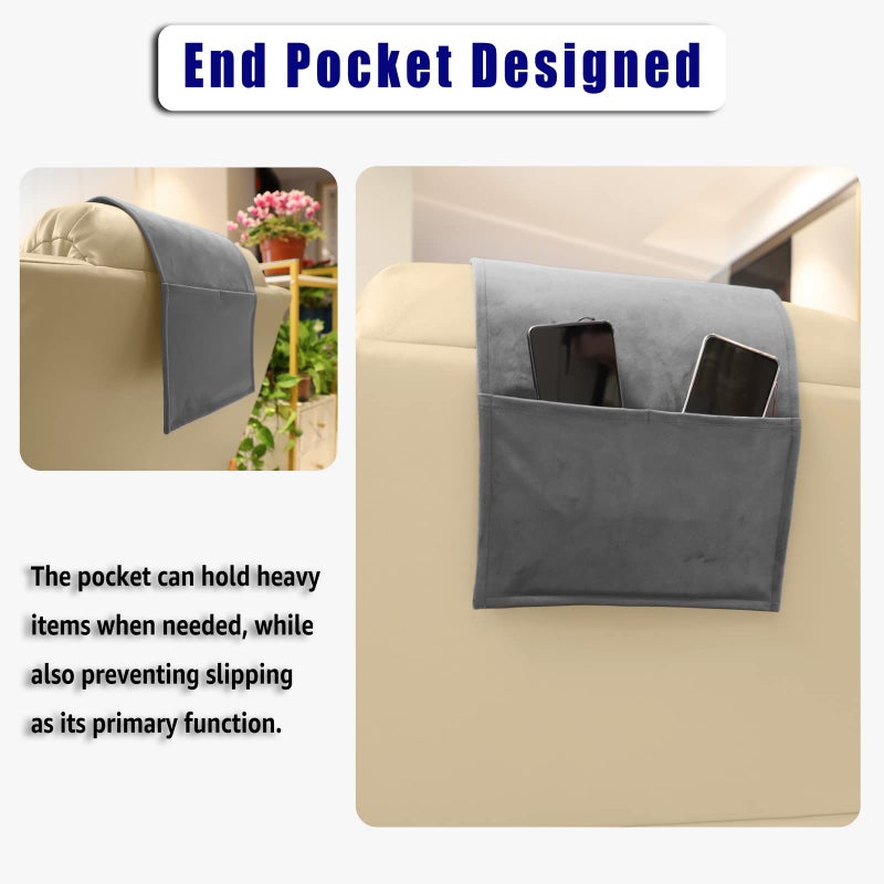 AmazeCov Adjustable Headrest Pillow for Recliners and Armchairs - Non-Slip Velvet Cushion for Neck Support and Pain Relief (Gray) - Image 4