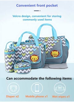 Beautiful New Arrival Mommy Bag Five-Piece Set Cute Little Elephant Mother And Baby Multifunctional Large Capacity One-Shoulder Crossbody Mommy Bag  - Image 2