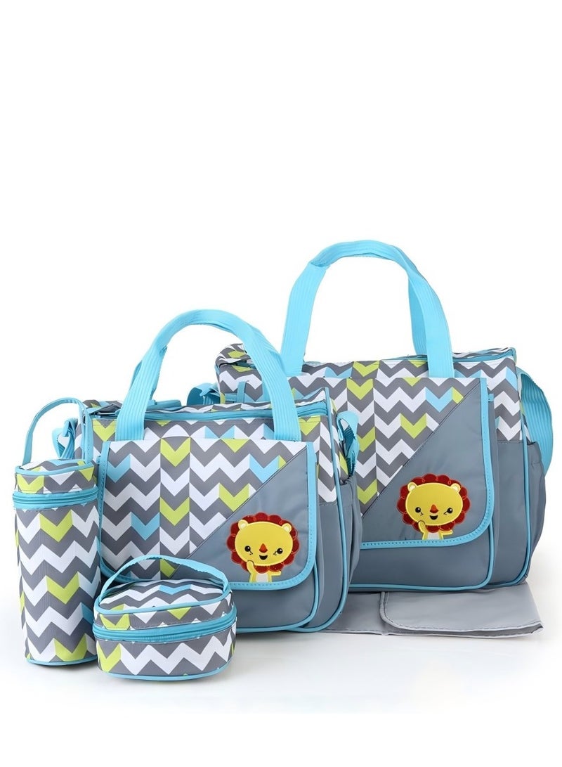 Beautiful New Arrival Mommy Bag Five-Piece Set Cute Little Elephant Mother And Baby Multifunctional Large Capacity One-Shoulder Crossbody Mommy Bag - Image 1