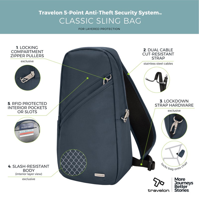Travelon Anti-Theft Classic Sling Bag - Image 3