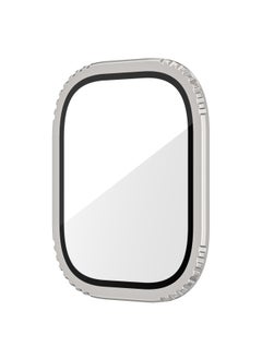 Generic For Apple Watch S8 HD Dust-free Film Aluminum Alloy Frame Explosion-proof Tempered Film For Apple Iwatch Protective Film-Colors:(embossed) Orange-Dimensions:49mm(ultra/ultra 2 Generation General)  - Image 3