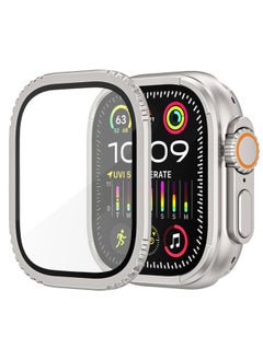 Generic For Apple Watch S8 HD Dust-free Film Aluminum Alloy Frame Explosion-proof Tempered Film For Apple Iwatch Protective Film-Colors:(embossed) Orange-Dimensions:49mm(ultra/ultra 2 Generation General)  - Image 2