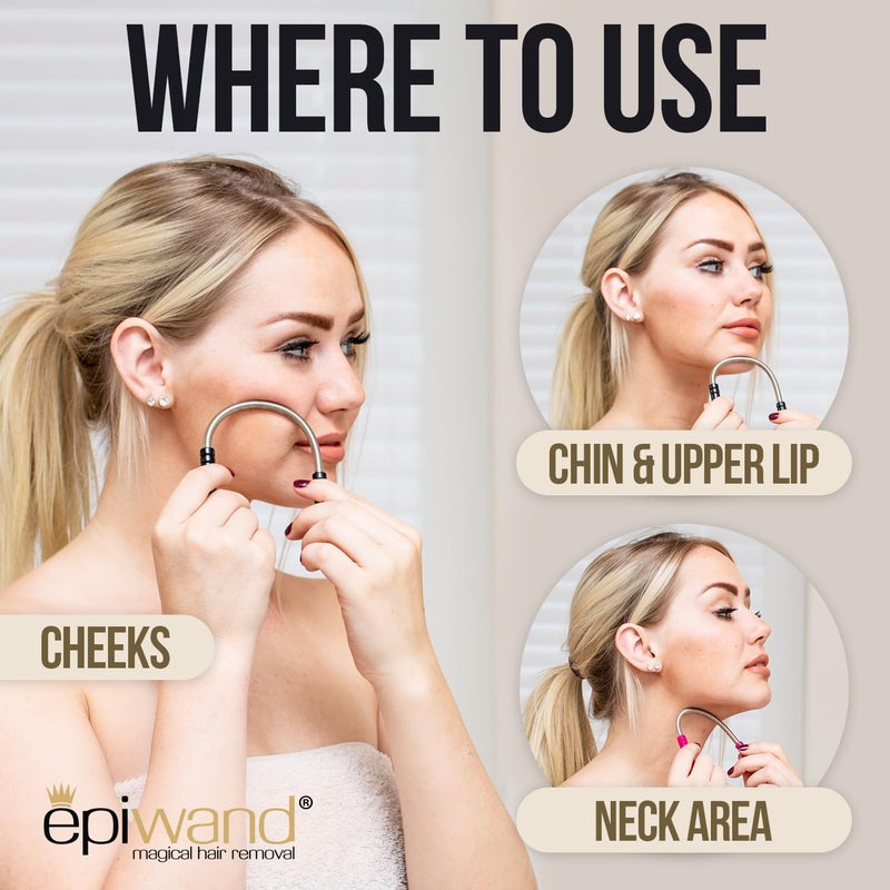 Epiwand Facial Hair Remover Threading Tool For Women Easily Remove Facial Hair From Your Upper Lip Chin Cheeks and Neck with This Professional Spring Facial Hair Epilator Includes Gift Box Instructions - Image 3