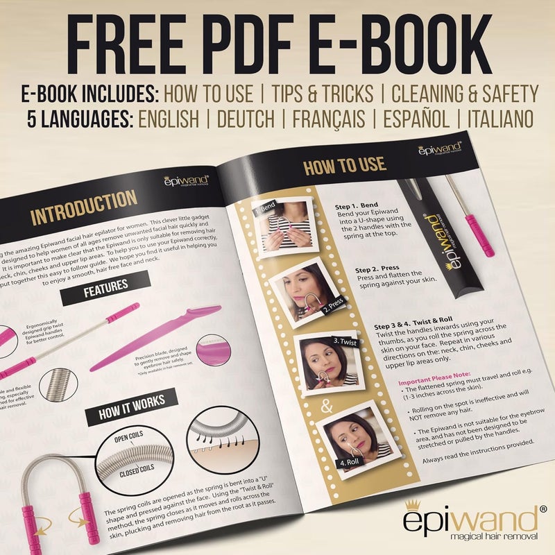 Epiwand Facial Hair Remover Threading Tool For Women Easily Remove Facial Hair From Your Upper Lip Chin Cheeks and Neck with This Professional Spring Facial Hair Epilator Includes Gift Box Instructions - Image 4