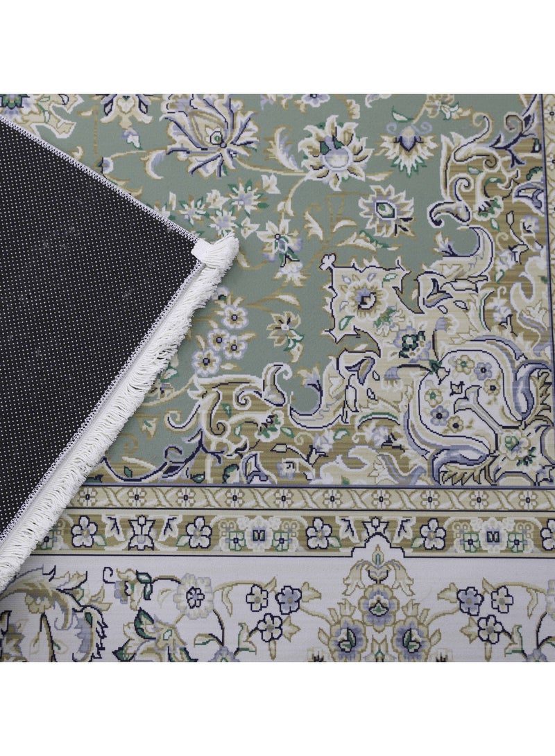 Alkaffary Bashayer Area Rug, Living Room & Majlis Rug, Luxury Heritage Arabic Design High-Quality Materials, 165X260 cm, Light Green - Image 3