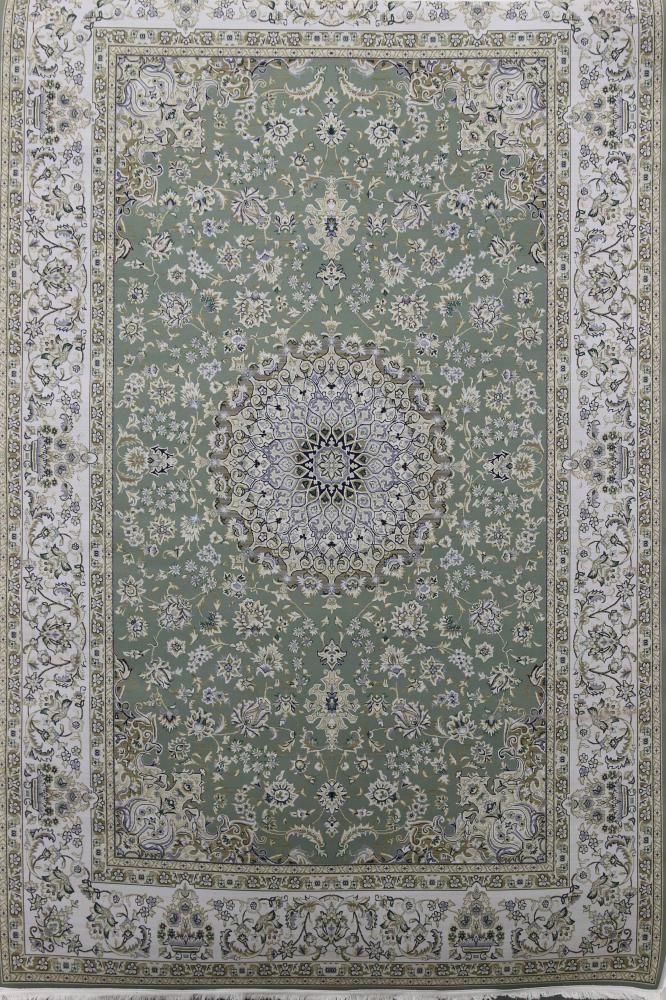 Alkaffary Bashayer Carpet from Al-Qafari, elegant traditional design with non-slip backing, 260×165 cm, light green - Image 2