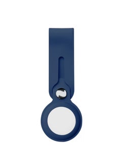 ديفيا Silicone AirTag Loop, Anti-Lost Holder, Anti-Scratch Case Protective Skin Cover Compatible with AirTag Bluetooth Tracker Navy Blue  - Image 1