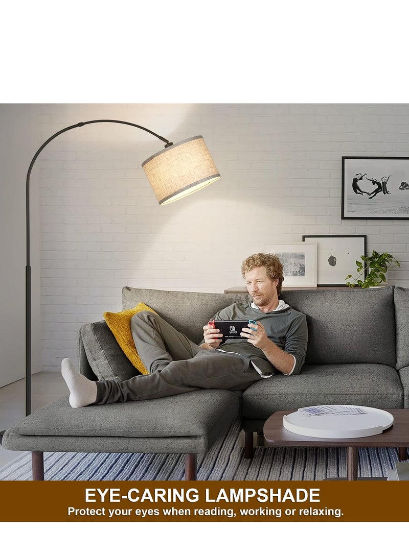 DOMUIK Floor Lamp with Remote Control, Modern Floor Lamp with Bulb,Tall Lamp for Living Room with Hanging Drum Shade and Weighted Base 12 Watt 96V~240V 8-15m Metal  - Image 4