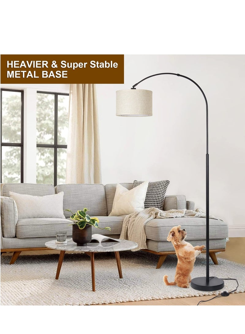 DOMUIK Floor Lamp with Remote Control, Modern Floor Lamp with Bulb,Tall Lamp for Living Room with Hanging Drum Shade and Weighted Base 12 Watt 96V~240V 8-15m Metal  - Image 3