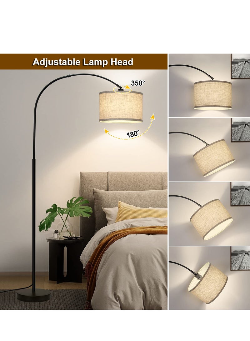 DOMUIK Floor Lamp with Remote Control, Modern Floor Lamp with Bulb,Tall Lamp for Living Room with Hanging Drum Shade and Weighted Base 12 Watt 96V~240V 8-15m Metal  - Image 2